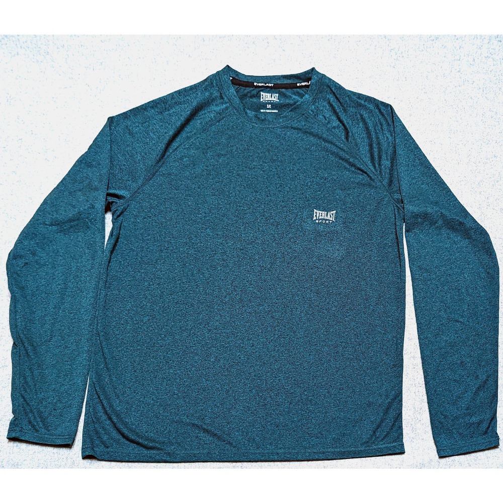 Everlast Sport Moisture Wicking Long Sleeve T-Shirt Men's Size S Teal